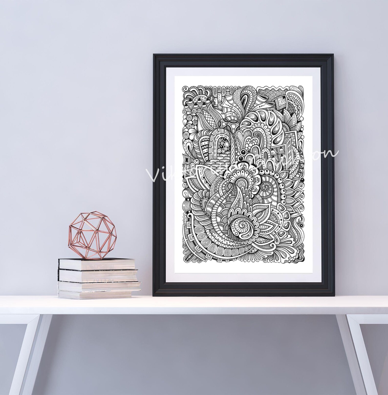Zentangle Art 4. Original Zenart Graphic Handmade. Digital Prints Wall ...