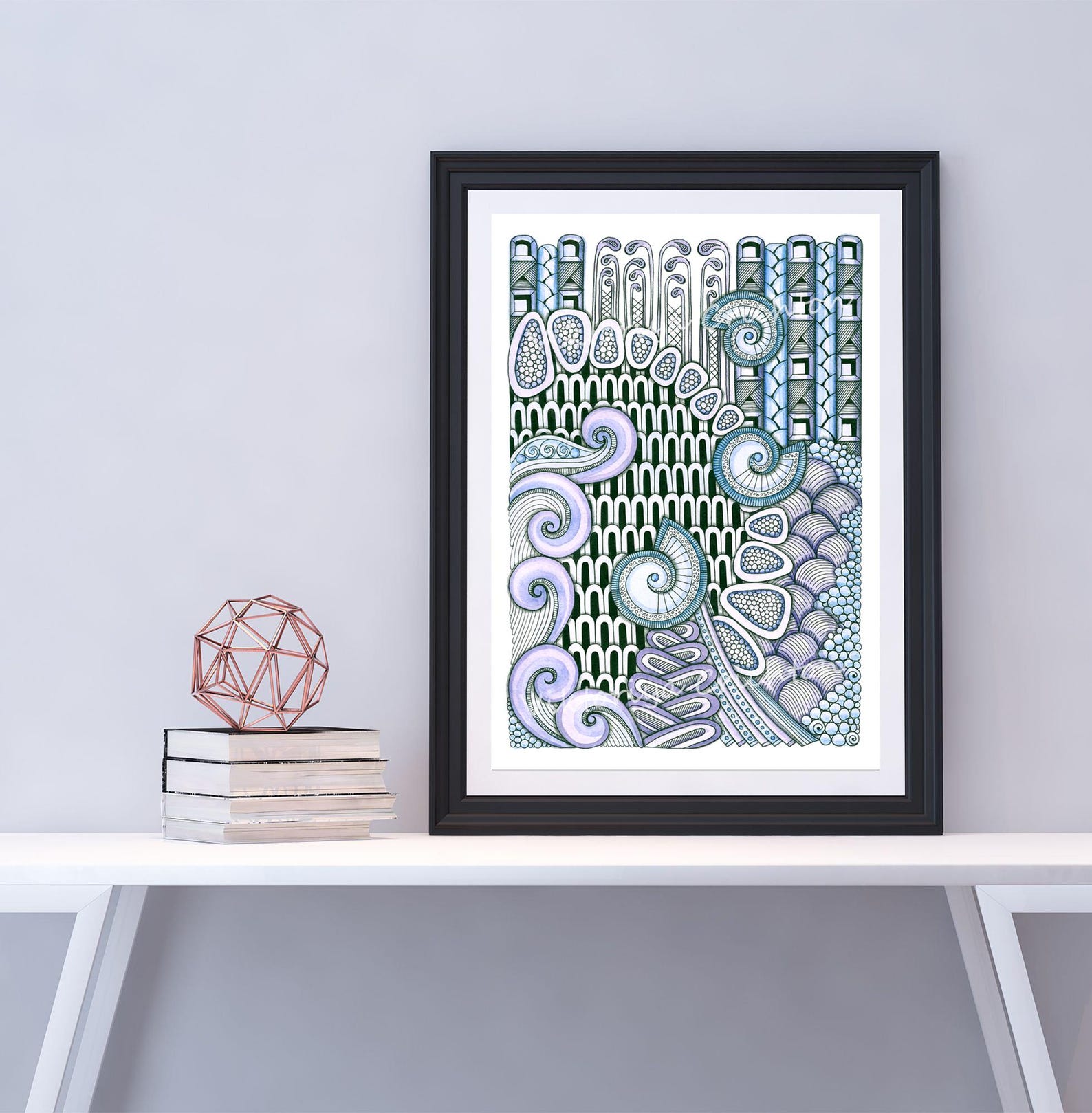 Zentangle Art Style - Three Seashells. Abstract Modern Handmade Drawing ...