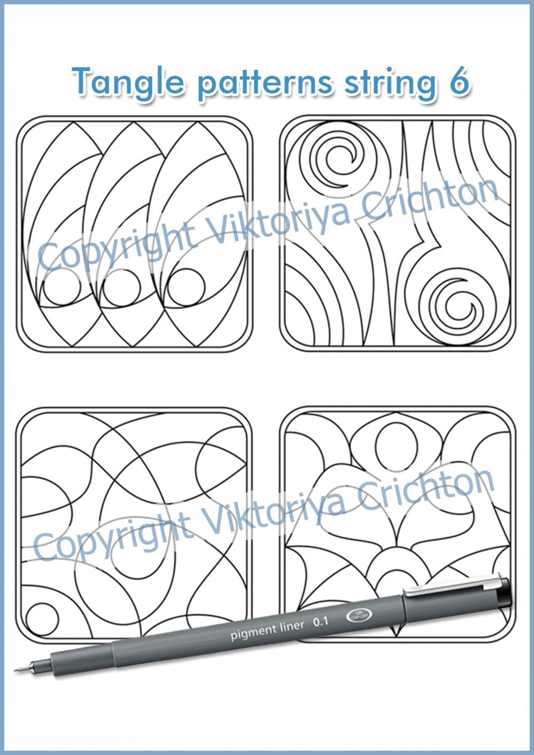 Strings for Drawing Zentangles 6. Tangle Pattern Printable String, Jpeg ...
