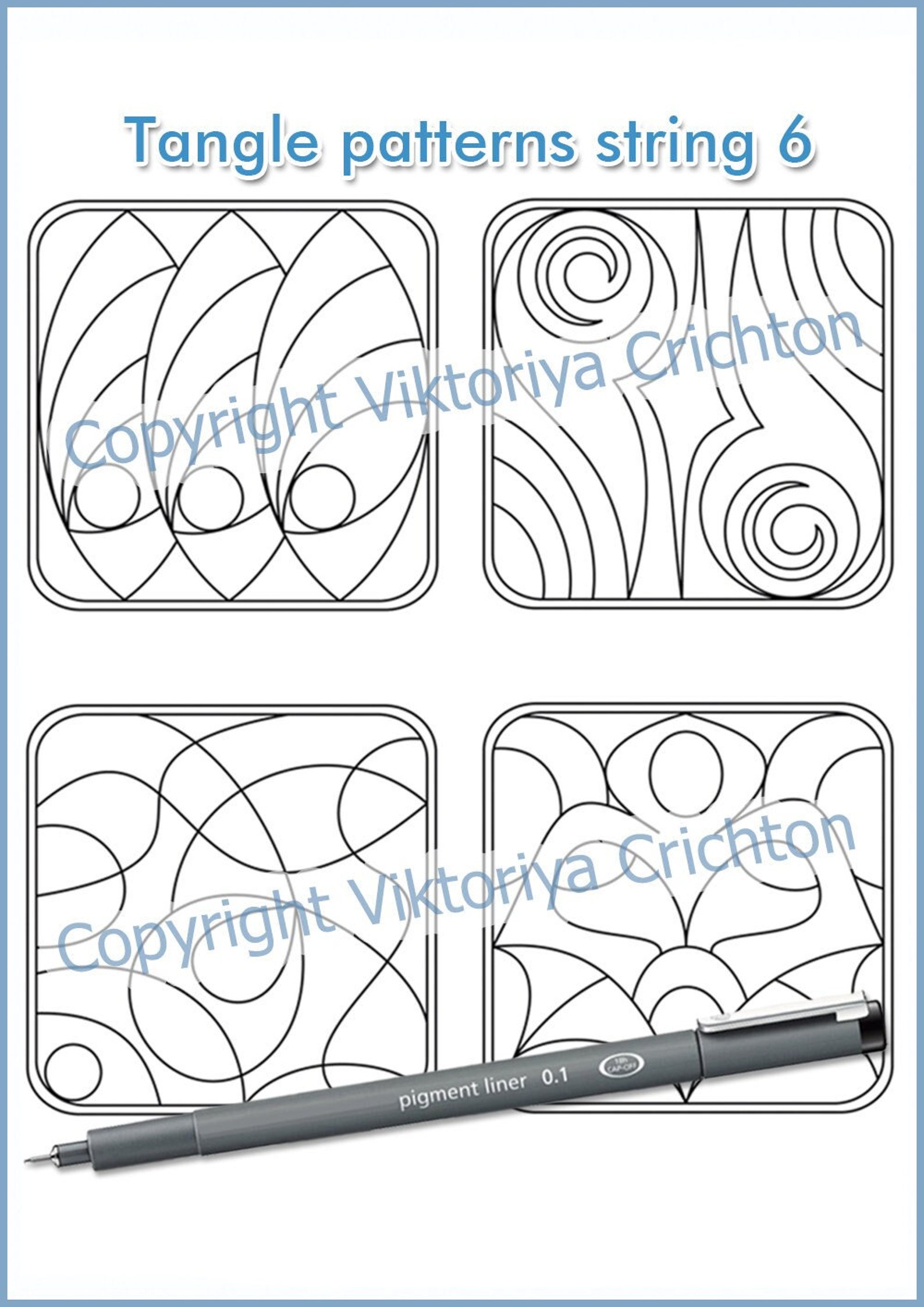 Strings for Drawing Zentangles 6. Tangle Pattern Printable String, Jpeg ...