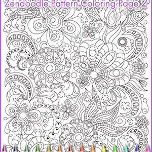 Zentangle Art Coloring Page 2 for Adults Printable Doodle - Etsy