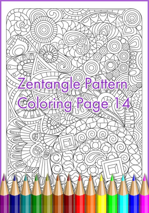zentangle art pattern coloring page 14 for adult zentangle etsy india
