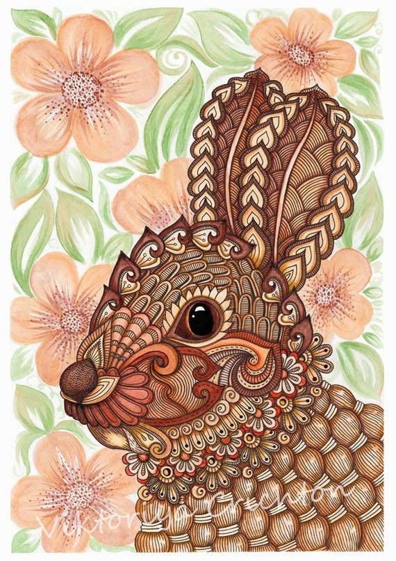 ★Original ART  ‘RABBIT' Buy wholesale WHITE RABBIT 1865 Art Print
