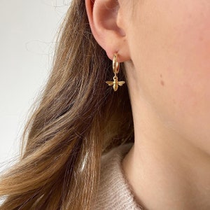 BEE | Creole Hoop Earrings in Gold Vermeil