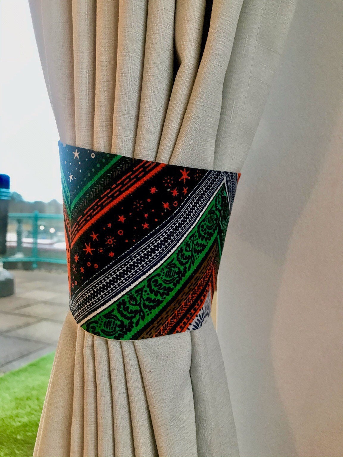Curtain Tiebacks in African Print Etsy UK