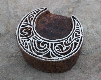 Moon Block Print Stamp Hand Carved Stamp Celestial Wood Block Stamp Hand Carved Textile Block For Printing Carve Block Soap Making Stamp
