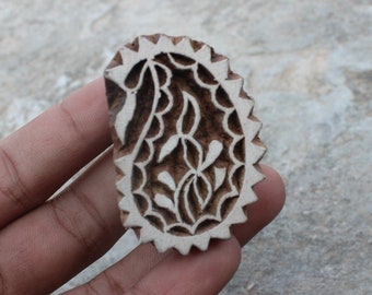 Paisley Floral Small Block Print - Flower of Life Round Stamp, Ceramic Stamp, Pottery Stamp, Soap Stamp