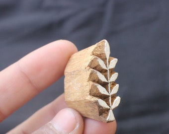 Fern Block Soap Stamp Block For Printing Hand Carved Textile Printing Branch Soap Stamp Petals Print Stamp Hand Carved Fabric Block Stamp