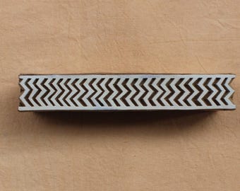Chevron Border Fabric Stamp Hand Carved Wood Block Stamp Zig Zag Border Stamp Indian Wooden Stamp For Printing Ethnic Soap Making Stamp