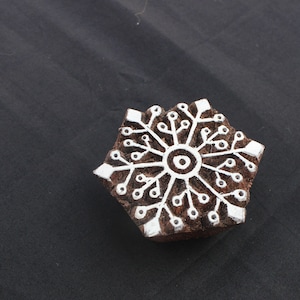 Handcrafted Snowflakes Textile Printing Clay Stamps Unique Indian Wood Stamps Christmas stamps Art and collectibles Stamp Blocks