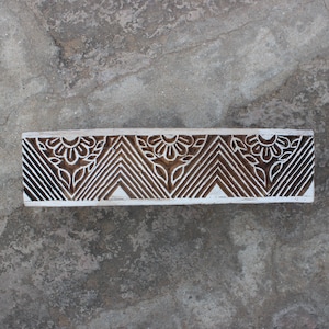 Geometrische Bordüre Stoff Stempel Indischer Stempel Floral Bordüre Block Print Stempel Indischer Holzstempel Für den Druck Keltische Bordüre Seifenherstellung Stempel
