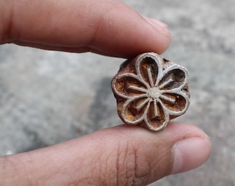 Flower Fabric Stamp Floral Block Print Stamp Boho Soap Stamp Indian Fabric Stamp Craft Wooden Indian Textile Printing Block For Printing
