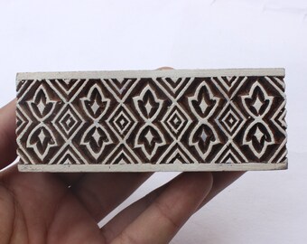 Geometric Border Stamp Indian Wooden Stamp Chevron Stamp Seamless Fabric Stamp Hand Carved Stamp For Printing Floral Stamp Textile Block
