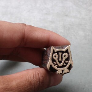 Owl Fabric Block Print Stamp Hand Carved Block Print Stamp Kids Wood Block Stamp Indian Textile Printing Block For Printing Bird Soap Stamp