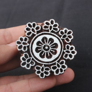 Bloem kleistempel Indiase houten blokstempel Indiase houten stempel Mandala-stofstempel voor afdrukken Bloemenzeepstempel Handgemaakt bloemenblok