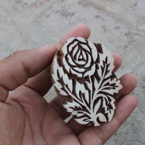 Rose Holzblock Stempel Indische Stoff Stempel Blume Holzblock Stempel Indische Textilblock für den Druck Blumenseife Herstellung Stempel Hochzeit Handwerk
