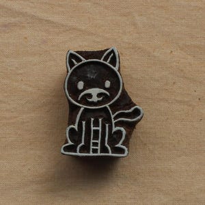Cat Animal Pottery Stamp - Small Clay Stamp for Pottery, Round Ceramic Stamp, Block Print Stamp, Block Printing Blocks