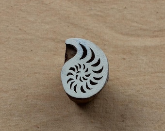 Shell Block Print Stamp | Sea Theme Textile, Clay, Paper