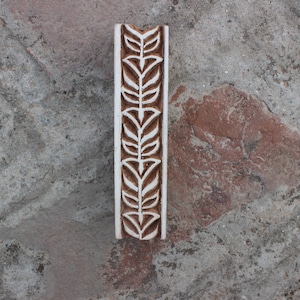Floral Border Block Print Stamp Hand Carved Wood Block Stamp Indian Wooden Stamp Ethnic Border Block Print Stamp For Printing Traditional