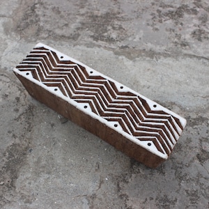Chevron Border Block Print Stamp Zig Zag Border Fabric Stamp Indian Fabric Stamp Hand Carved Textile Printing Block For Printing Ethnic