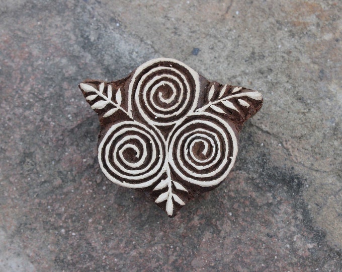 Wooden Block Printing Stamp, Pottery Stamp, Textile Stamp Wood Carved