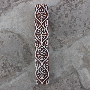 Blumen Bordüre Stempel Blockdruck Stempel Indischer Stempel Geometrische Blockdruck Stempel schnitzen Textildruck Block Für den Druck Bordüre Seifenstempel
