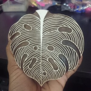 Monstera hoja bloque impresión sello suizo planta jabón sello cerámica bloque arte decoración tallado a mano sello bloque cerámica sello flor impresión bloque