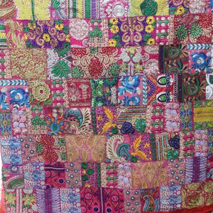 Pink Boho Indian Fabric by the Yard Embellished Fabric - Etsy