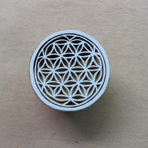 Flower Of Life Soap Print Stamp Hand Carved Stamp Indian Stamp Textile Block For Printing Mandala Block Print Stamp Floral Pottery Stamp
