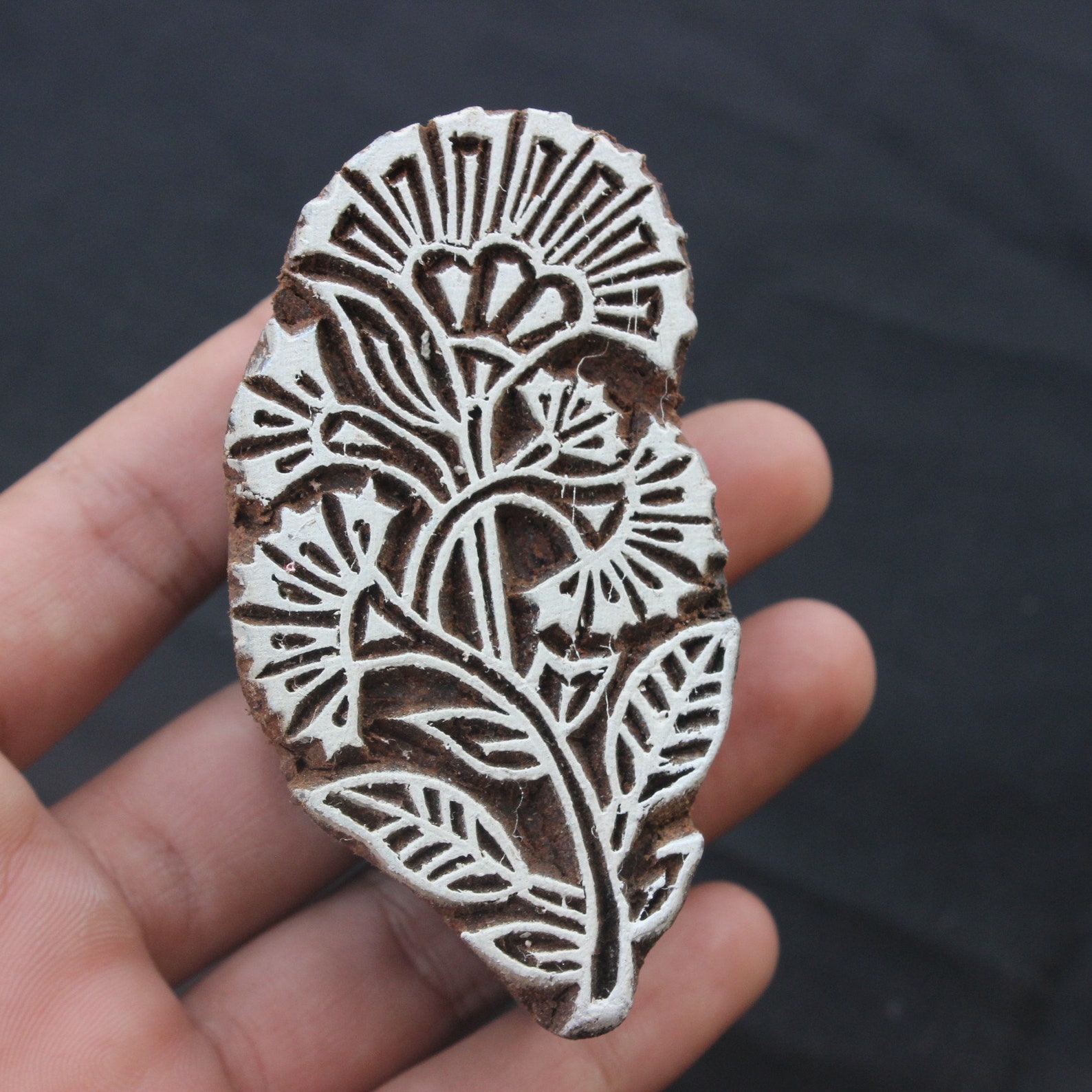 Floral Block Stamp Paisley Wooden Block Stamp Indian Fabric Etsy UK
