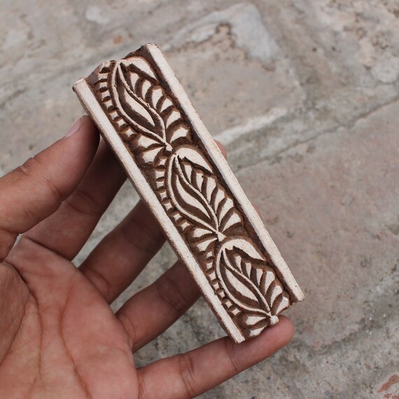 Mehndi Print Blocks Stylish Border Pattern Wooden Stamps (Set Of 10