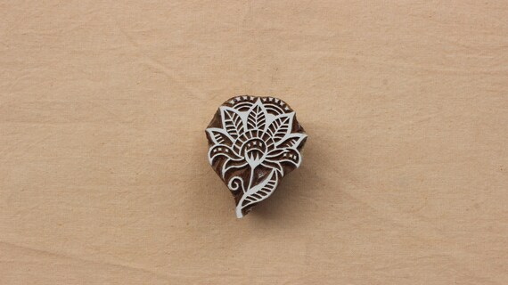 Lotus Block Print Stamp Floral Block Print Stamp Carve Block Print Stamp Carve Wooden Block Stamp For Printing Flower Soap Making Stamp