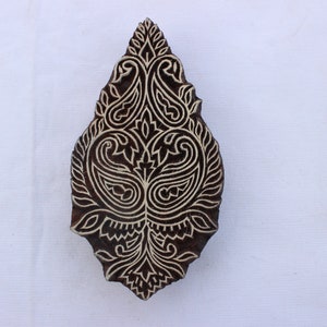 Sello de bloque de madera Paisley, sello de bloque floral, sello de bloque de tela tallado, sello de bloque textil tallado a mano para imprimir pétalos, sello para hacer jabón
