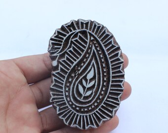 Floral Paisley Wood Block Print Stamp, Pottery Stamp