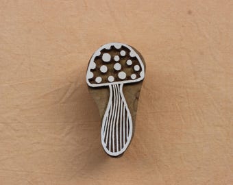 Mushroom Block Stamp Hippie Fabric Stamp Carve Block Print Stamp Carve Textile Block For Printing Kids Soap Making Stamp Vegetable Textile