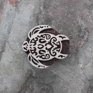 Schildkröte Block Print Stempel Indischer Holzstempel Indischer Block Print Stempel Hippie Stoff Block Print Stempel zum Drucken Glück Seife Stempel