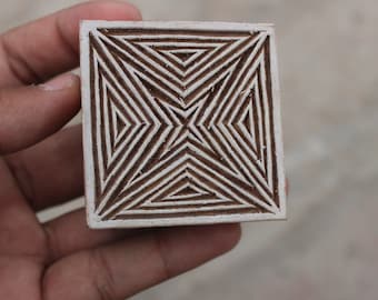 Celtic Stamp Indian Block Stamp Square Fabric Stamp Textile Block For Printing Triangle Soap Making Stamp Geometric Textile Printing Block