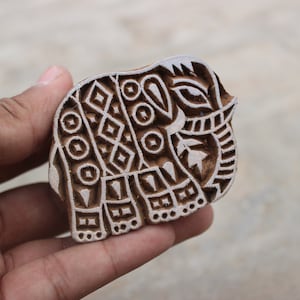 Elefant Stempel Ethnic Holzblock Stempel Handgeschnitzter Holzblock Stempel Handgeschnitzter Textilblock Zum Drucken Tier Seife Stempel Hochzeit Textil