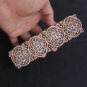 Blumen Bordüre Stoff Stempel Indischer Holzstempel Zum Druck Bordüre Druck Seife Stempel Schnitzerei Block Block Print Stempel Blumen Holzblock Stempel