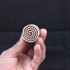 Sello de bloque redondo para impresión, sello de tela tallado a mano, sello de bloque de madera circular, sello de textil indio para impresión de tarjetas, sello para fabricación de jabón