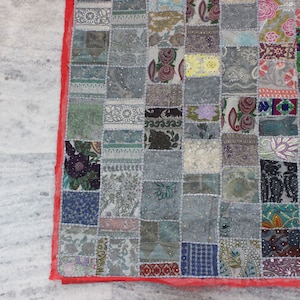 Grey Boho Fabric by the yard Embroidered Indian Textile Fabric Embellished Indian Fabric Patchwork Recycled Dress Fabric Vintage Fabrics
