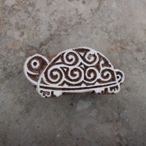 Schildkröte Block Print Stempel schnitzen Holzstempel Hippie Stempel Handgeschnitzter Stoffstempel Für Druck Good Luck Seifenherstellungsstempel Scrap Buchung