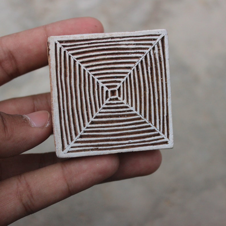 Square Block Print Stamp Hand Carved Wood Block Stamp Celtic - Etsy