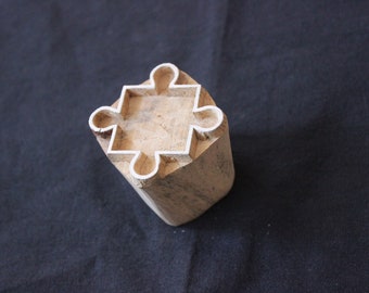 Flower Wood Block Stamp, Hand Carved Indian Print