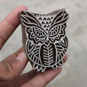 Owl Wood Block Stamp Indian Block Print Stamp Bird Stamp Indian Textile Block For Printing Kids Craft Soap Making Stamp Traditional Textile