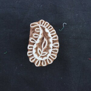 Paisley Block Print Stamp Henna Block Print Stamp Indian Wood Block Stamp Hand Carved Wooden Stamp For Printing Floral Soap Making Stamp
