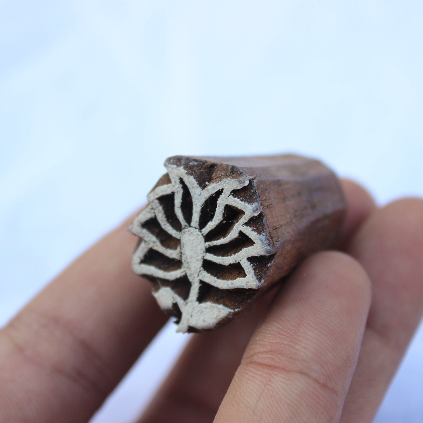 Floral Block Print Stamp Paisley Wooden Stamp Flower Block Etsy UK