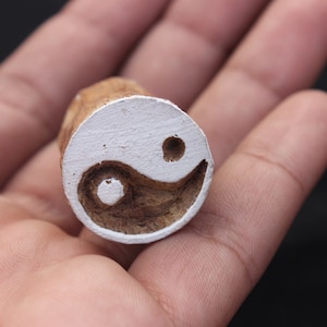 Yin Yang Fabric Block Stamp Hippie Fabric Stamp Indian Fabric Block Stamp Carve Textile Block For Printing Carve Block Soap Making Stamp
