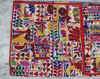 Embellished Indian Textile Fabric by the Yard, Boho Recycled Patches