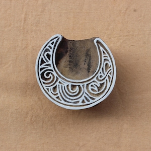 Moon Block Print Stamp Celestial Wood Block Stamp Hand Carved Stamp Hand Carved Textile Block For Printing Carve Block Soap Making Block